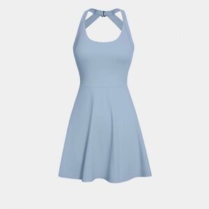 Halara Backless Twisted Active Dress Light Grey Blue XL